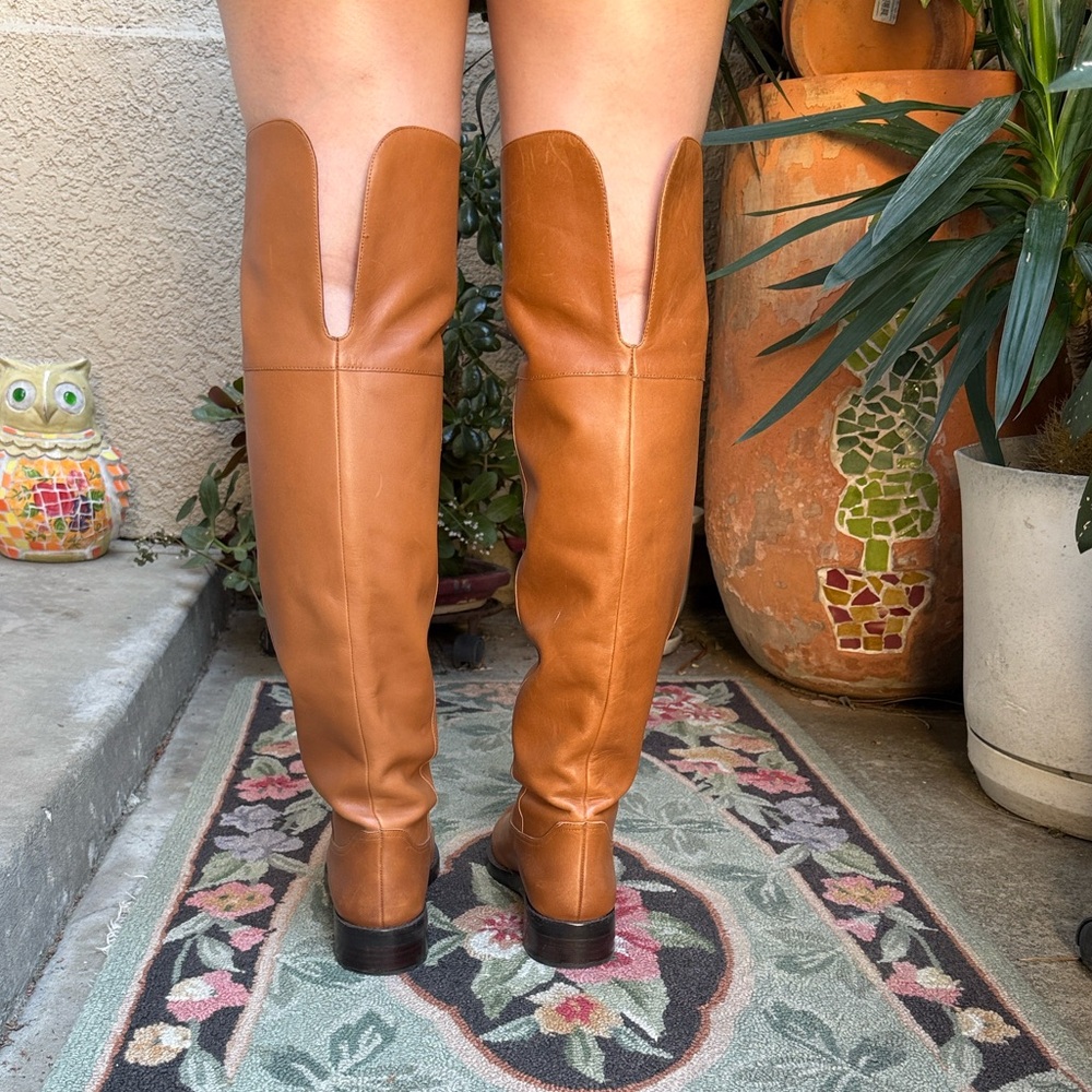 Orange J. Crew Over the Knee Leather Boots - Picture 9 of 16